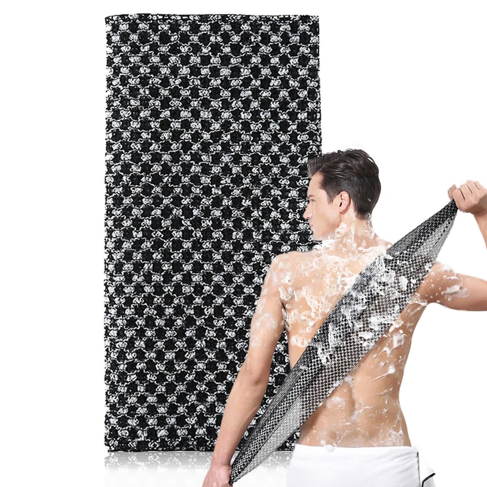 ANWEIXUE 1 Pcs Japanese Exfoliating Shower Towel - Antibacterial Treated Fabric,Multi-use for Scrubbing,Lathering & Dead Skin Removal,Suitable for Adults' Daily Use