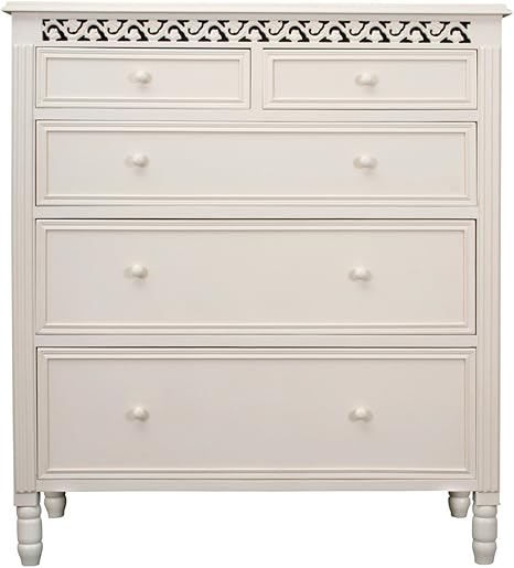 Five Drawer Belgravia Style Chest Of Drawers Ivory Amazon Co