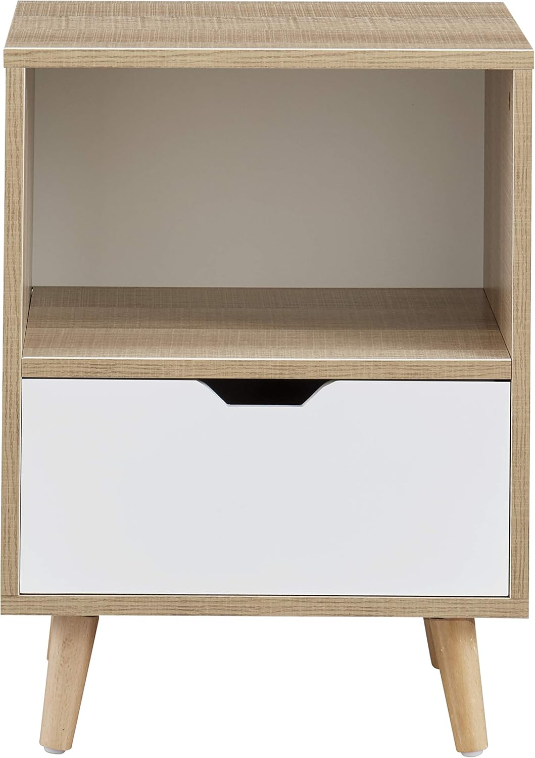 Nightstand- 2-Tier Side Table-Drawer and Shelf Storage Table for Living Room-Sofa Table and end Table-Set of 2: Kitchen & Dining