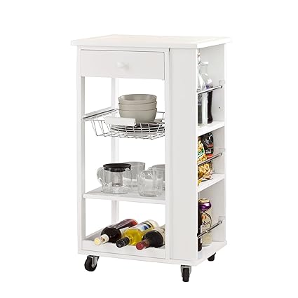 SoBuy Carrito de Servir, Carrito de Cocina, Blanco, FKW12-W,ES