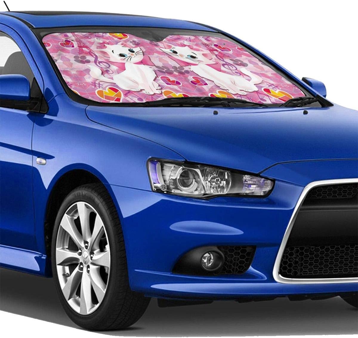 Amazon サンシェード ディズニー マリー グラス ミュージック 車用 日除け 車ガラス用 フロント紫外線 日差 遮光 断熱 吸盤4個付 簡単取付 収納 ベビー マタニティ ベビー マタニティ 通販