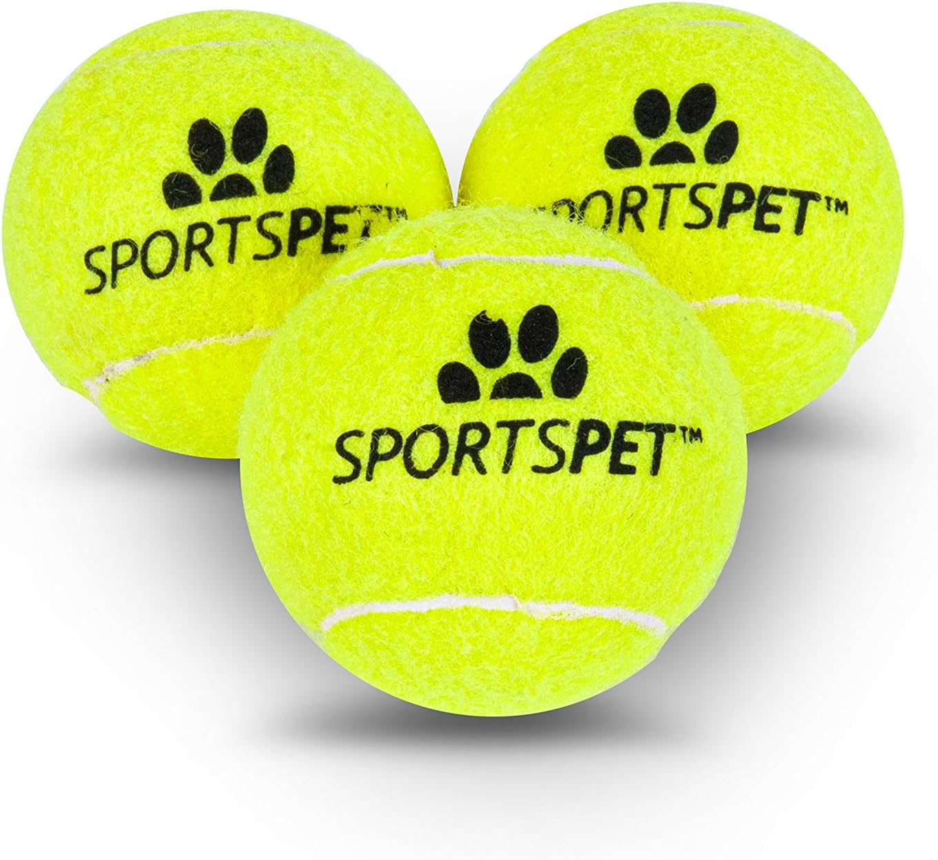 SPORTSPET Tennis Balls for Dogs Durable Extra High Bounce Non Toxic Floats (12 pack