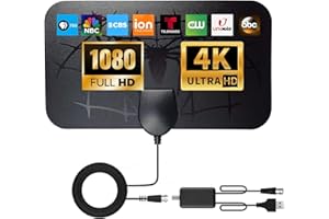 HONIITAA 2025 TV Antenna Digital Indoor Outdoor- Supports 8K 4K 1080P, 1500+ Miles Long Range HDTV Antenna, for Smart TV, Amplified HDTV for Free Channel-18FT Coax Cable