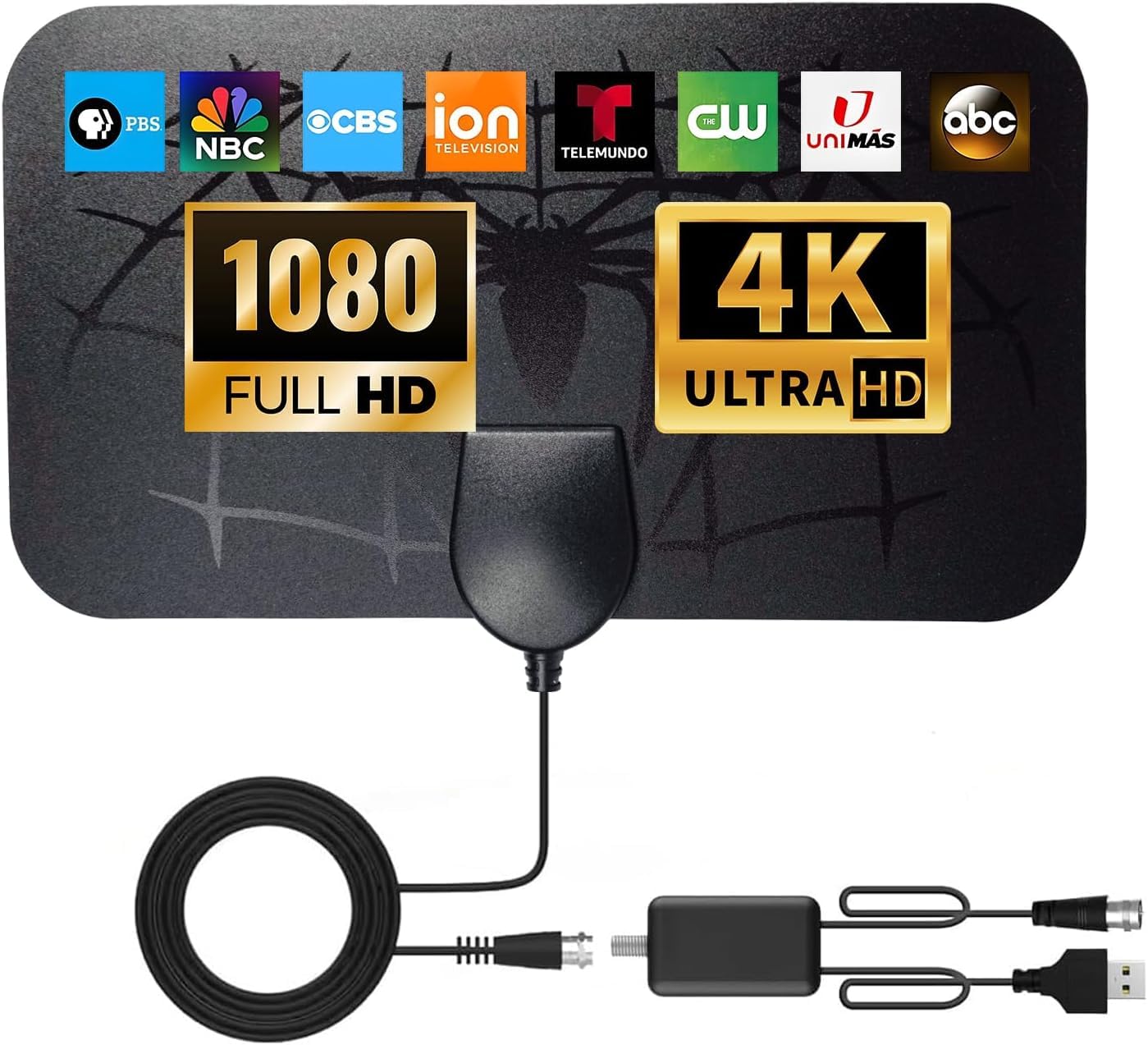 Photo 1 of 2025 TV Antenna Digital Indoor Outdoor- Supports 8K 4K 1080P, 1500+ Miles Long Range HDTV Antenna, for Smart TV, Amplified HDTV for Free Channel-32FT Coax Cable