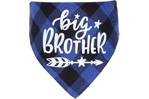 Dog Bandana Pregnancy Announcement, EYLEER Plaid Dog Bandana Scarf Big Brother Big Sister Pregnancy Announcement Pet Costume 