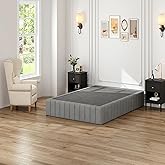 AROMUSTIME 9 Inch Box Spring Queen Size Bed Base, Metal Box Spring with Upholstered Fabric Cover,Mattress Support Base for Qu