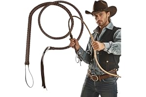 VZQI Western Cowboy Whip Clothing Accessories Prop Whip Cowboy Handle Black and Brown-Black