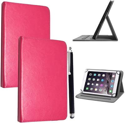 Mobile Stuff Pink 10-10.1" Universal Leather Stand Case Folio 360° Rotating Tab