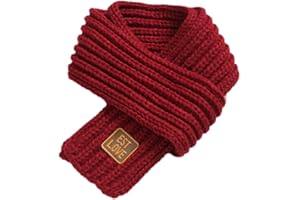 Unisex Kids Thick Knitted Warp Scarf Children Boys Girls Solid Color Winter Neck Warmer Shawl (Claret, one size fits for 2-6T