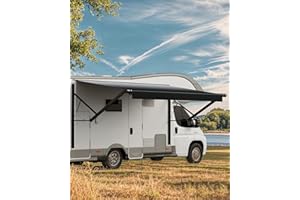VEVOR Motorized RV Awning Complete Kit, 18' Retractable Awning with Aluminum Alloy Frame, Outdoor Trailer Awning, Fit for Mos