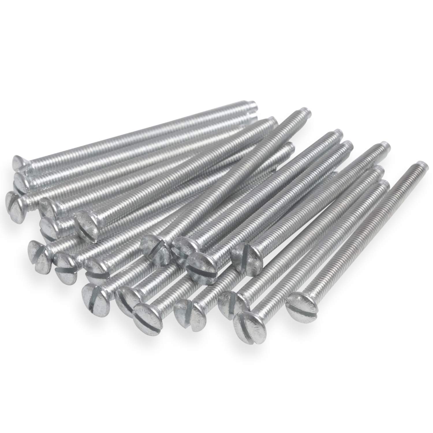 Harlington Group Pack of 20 M3.5 x 50mm Screws Long Electrical Machine Screw for Light Switch and Plug Sockets Bright Zinc Plated DIY 2 inch Plated Slotted Head Harlington Hardware