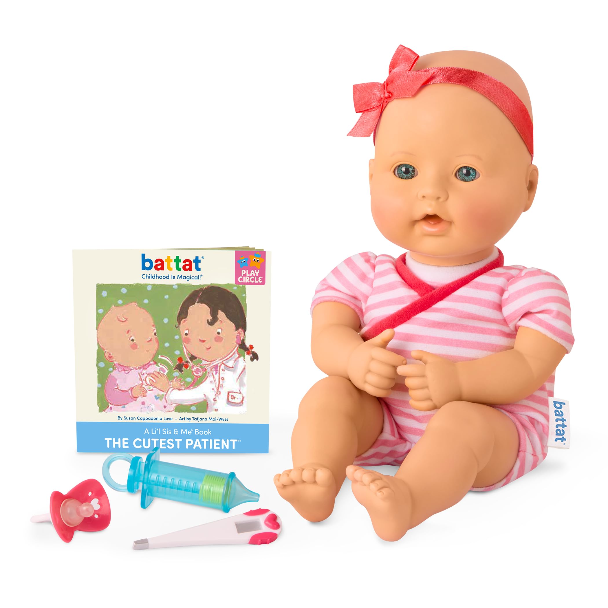 Baby Sweetheart by Battat – Medical Time 12-Inch Doll for Newborn with Soft Body & Easy – to – Read Story Book and Accessories