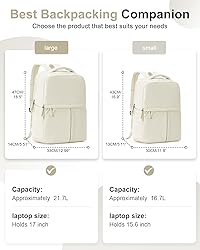 CADOLIM Beige Large Travel Backpack For Women