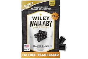 Wiley Wallaby Licorice 24 Ounce Classic Gourmet Soft & Chewy Australian Black Licorice Candy Twists, 1 Pack