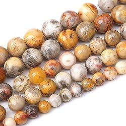 45pcs 8mm Natural Stone Beads Crazy Lace Agate