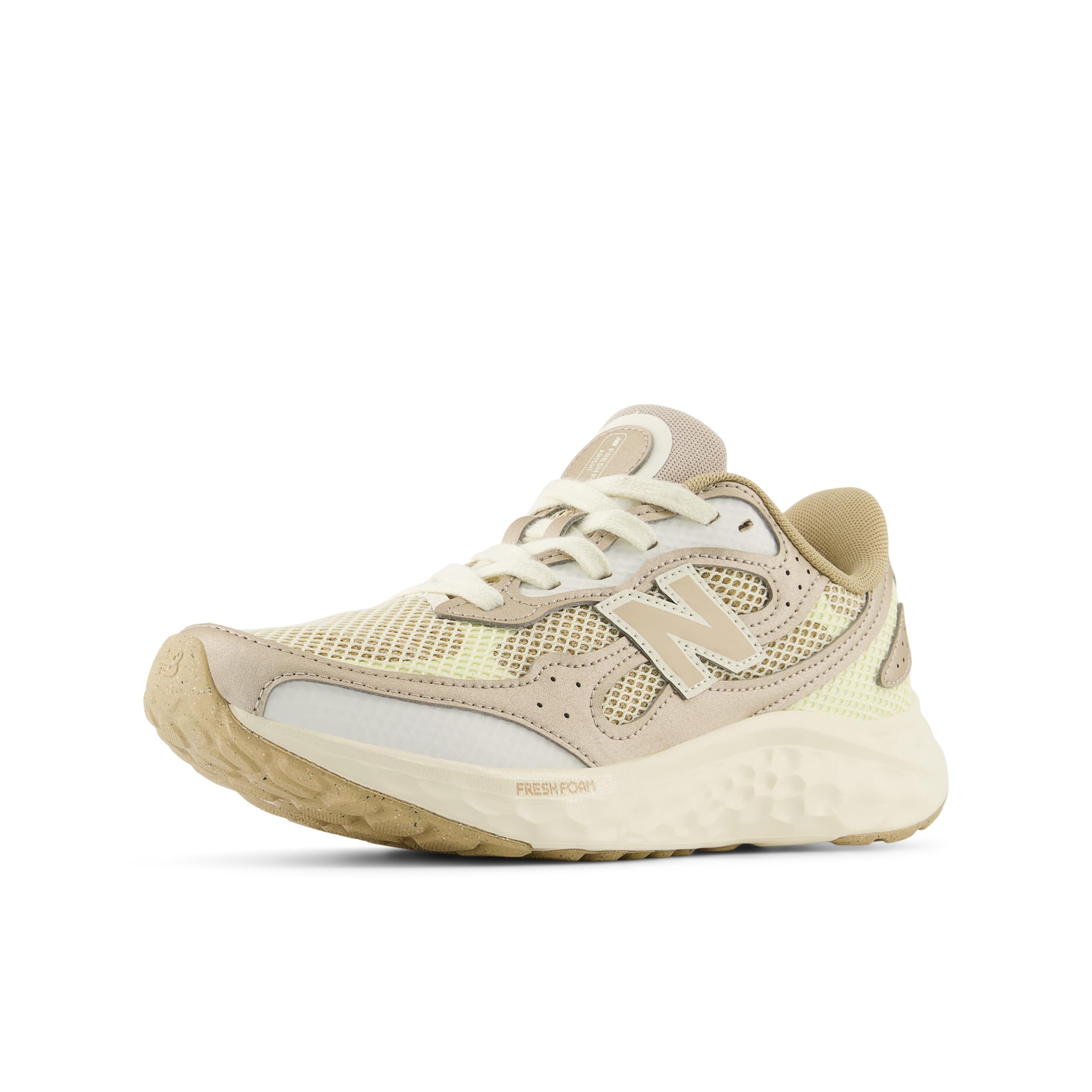 Photo 1 of New Balance Women's Fresh Foam Arishi V4 Tiralux Running Shoe, Incense/Angora/Light Gold Metallic, 8 W