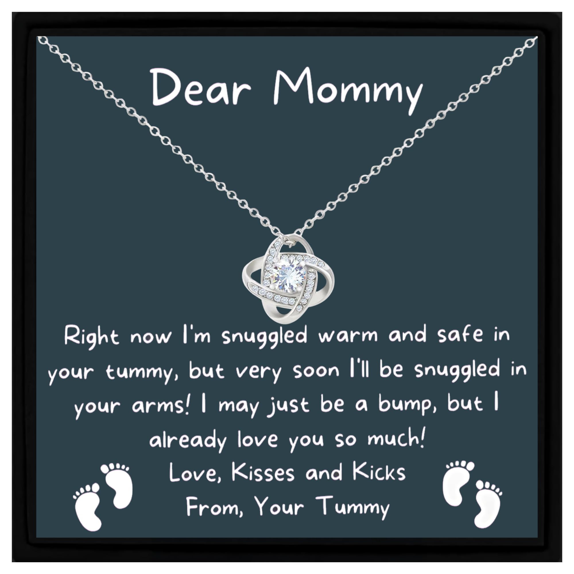 Bump Mom To Be Gift: Sterling Silver New Baby Feet Necklace