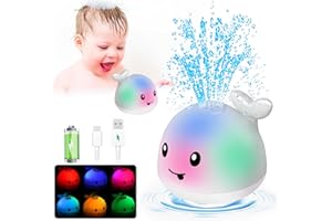 PARHILYAR Bath Toys for Kids Ages 1-3 - light up whale bath toy sprinkler Mold Free toddler Baby Bath Toys for 6-12-18 Months Bathtub Tub Water Pool Shower Toys for 1 2 3 4 Year Old boys Birthday Gift Present