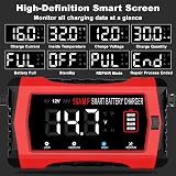 HTRC 16A Car Battery Charger 6V/12V/24V with 10-Stage LCD & Pulse Repair view 5