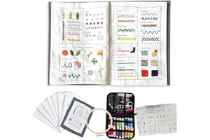 GritEdge DIY Embroidery Stitch Book Kit, Loose-Leaf All Scenario Embroidery Stitch Book & Sewing Kit, Larger Size,138 Pattern