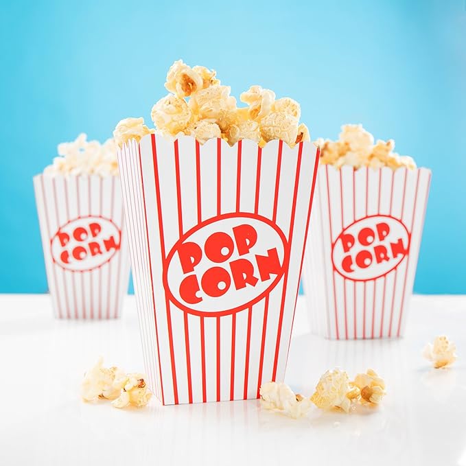 PartyMarty 24x Snackbox Popcorn Tüte Happy Dots - wunderschöne Boxen mit Punkten für Snacks, Süßigkeiten & Geschenke GmbH® (R