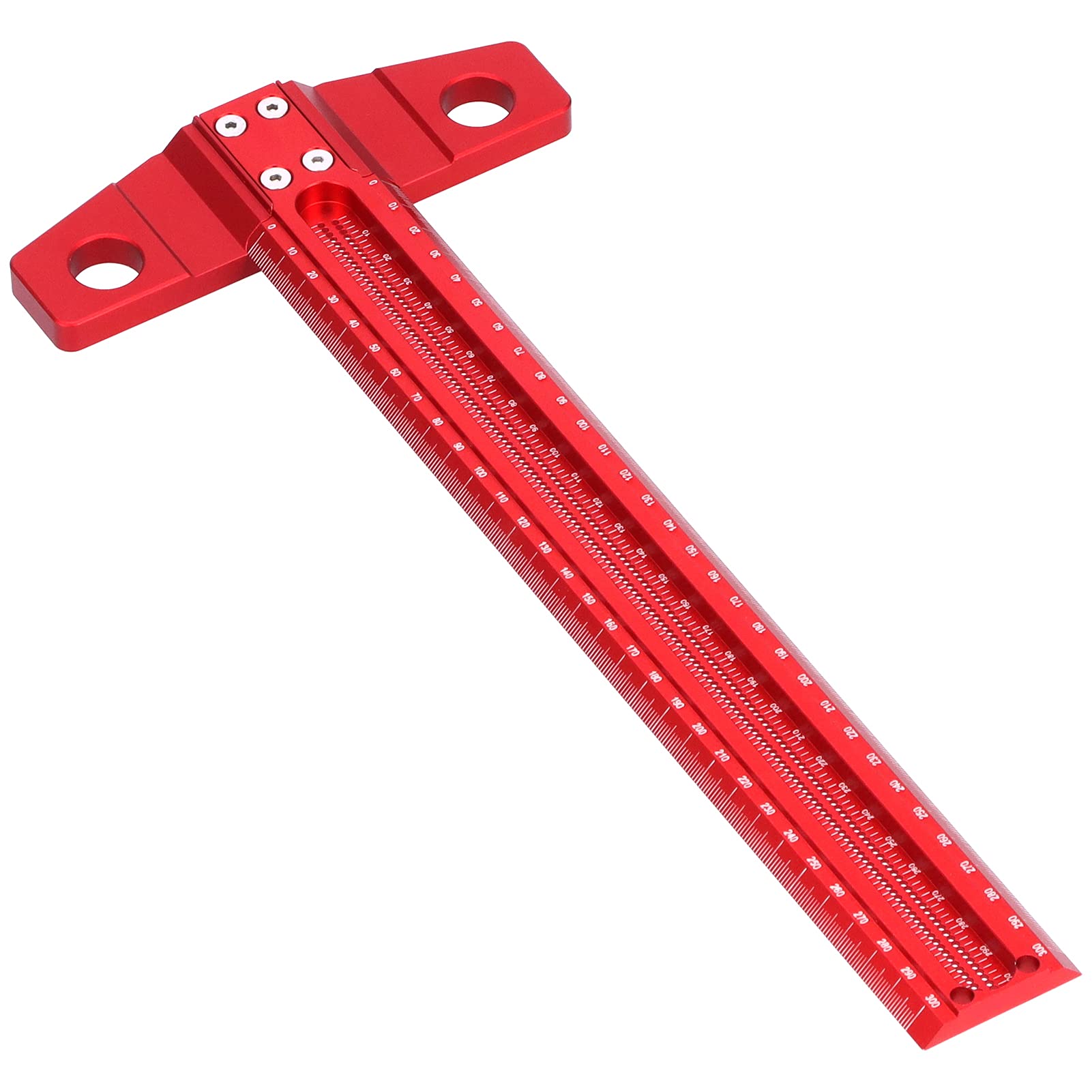 T Square Ruler, Woodworking Scriber Marking Line Ruler Angle Finder Scale Ruler Aluminum Alloy Line Drawing Ruler for Drafting, Carpenter and DIY Woodworker