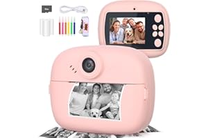 Mafiti Kids Camera Instant Print, Kids Camera Toy with 48MP Photo 1080P Video 32GB Card, Christmas Birthday Gift for 3-12 Year Old Girls(Pink)