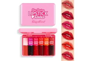 EAKROO 6 Colors Lip Tint Stain Set, Korean Velvet Lip Tint Watery Lip Stain Tint, Moisturizing Waterproof Mini Liquid Lip Lipstick Set, Multi-Use Lip and Cheek Tint, High Pigment, Vivid Color, Non-Sticky