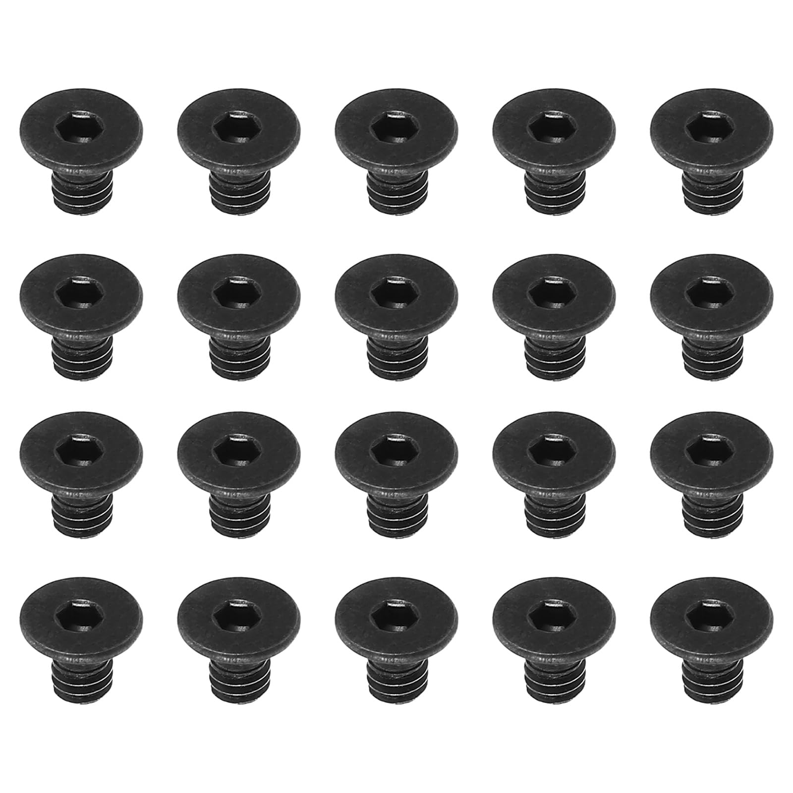 PATIKIL #8-32 x 1/4 Inch Flat Head Socket Cap Screws, 20 Pack Flat Countersunk Bolts Hex Socket Drive Machine Screws Full Thread Coarse Thread UNC Black Oxide Grade 10.9 — image 1
