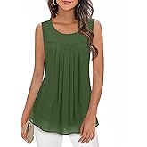 Timeson Women's Sleeveless Chiffon Tank Top Double Layers Casual Blouse Tunic