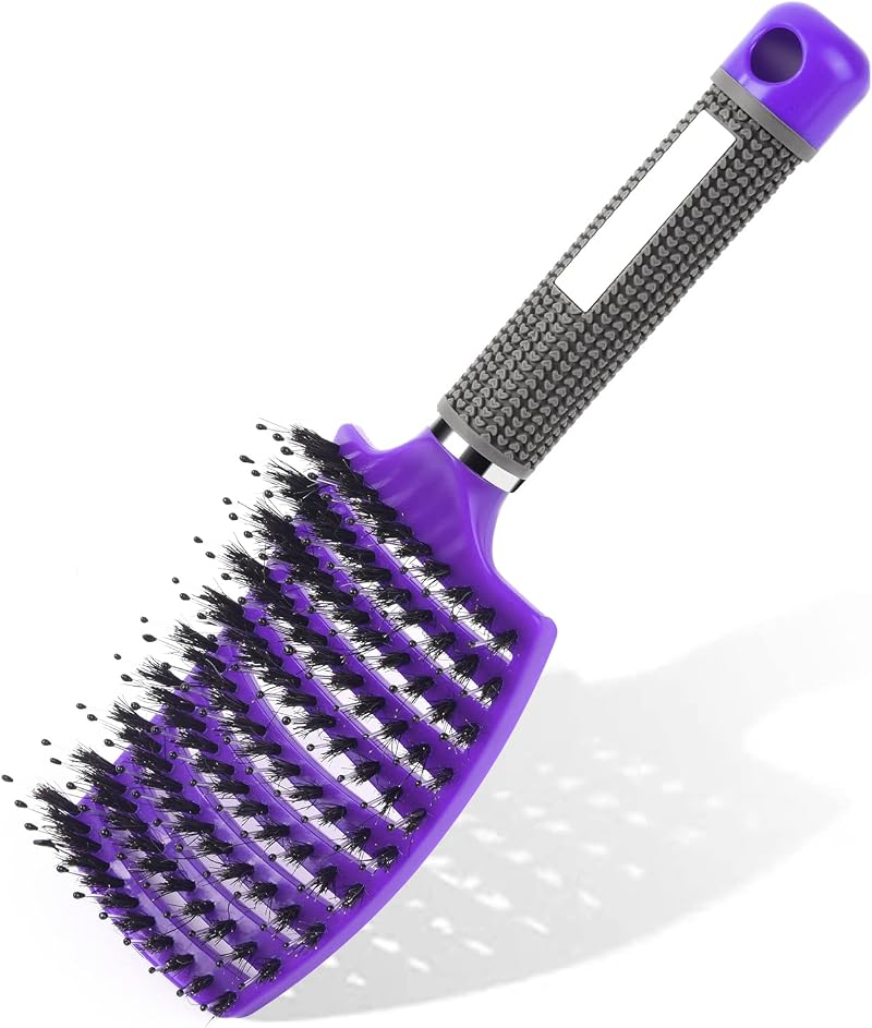 URAQT Boar Bristle Paddle Hair Brush for Women Reducing Frizz Detangle