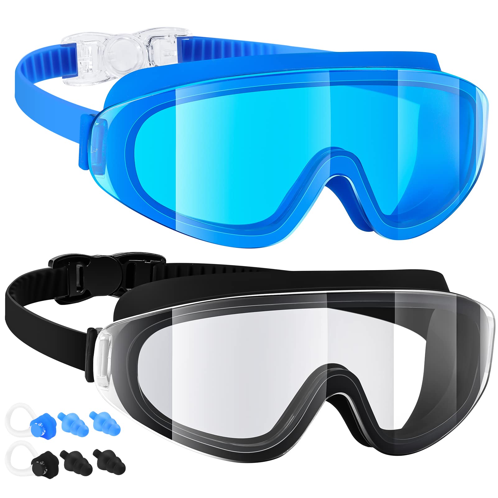 EasYoung Frameless Kids Swim Goggles, 2-Pack Swimming Goggles for Kids, Child, Boys or Girls From 6-12, Wide View Pool Goggle