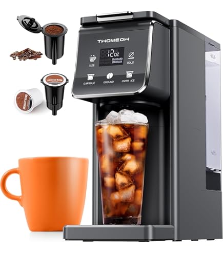 Amazon.com: K Cup Coffee Maker With Bold Setting, Single Serve Hot & Iced Coffee  Maker for K-Cup and Grounds, 52 Oz Removable Water Tank, 6 to 14oz Brew  Size, Pod Coffee Machine