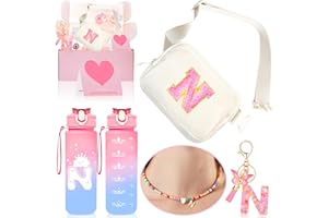 Awfrky Personalized Fanny Pack for Girls, Gift Sets for Teen Girls, Birthday Gifts for 4 5 6 7 8 9 10 11 12 13 Year Old Girl, Initial Crossbody Bag Belt Bag for Girl Kids (N)