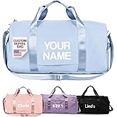 Personalized Duffel Bags - Weekender, Overnight Travel Bag with Wet/Dry Pockets & Shoe Compartment - Custom Bridesmaid/Groomsman Gift, Cheerleading Dance Pack, Durable Spacious Gym Tote