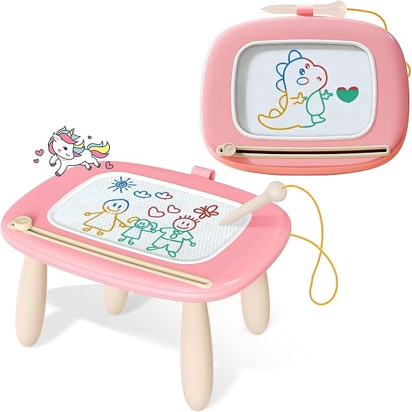 Kikidex Magnetic Drawing Board, Toddler Girl Toys for 1-3 Year Old, Doodle Board Pad Learning and Educational Toys for 1 2 3