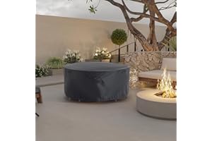 YDcosyfy Round Patio Furniture Covers, Outdoor Patio Table Chair Set , Patio Table and Chair Covers with Air Vent and Handles, Heavy Duty 600D, 71"DIAx28"H