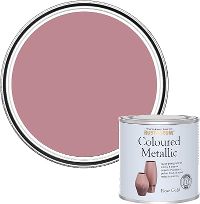 Rust-Oleum Metallic Rose Gold Brush Paint 250ml Water-Based Interior Exterior