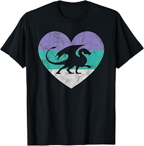 Dragon Gift Shirt for Women & Girls Retro Cute T-Shirt