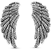 925 Sterling Silver Angel Wing Stud Earrings – Hypoallergenic Celestial Jewelry with Polished Finish | Dainty Lightweight Silver Earrings for Women with Secure Push Back Closure for Daily Wear and Spiritual Symbolism