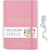 Fitness &amp; Food Journal for Women, Undated 150-day Workout &amp; Wellness Planner with Measuring Tape, Pink Weight Loss Journal for Setting Goals Tracking Exercise Training Diet Progress (9.5&rsquo;&rsquo;*7&rsquo;&rsquo;)