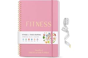 DAPSANG Fitness & Food Journal for Women, Undated 150-day Workout & Wellness Planner with Measuring Tape, Pink Weight Loss Journal for Setting Goals Tracking Exercise Training Diet Progress (9.5’’*7’’)