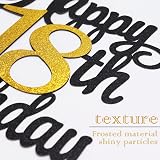 ZHIHUI 7-Piece Personalised 70th Birthday Cake Toppers Black Gold Glitter Happy view 3