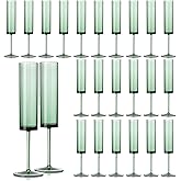 24 Pack Acrylic Dark Green Wine Glasses Green champagne glasses Champagne Flutes Sparkling Wine Glasses Wine Goblets Wedding Glassware Set Drinkware Glasses for Wedding Bar Celebration Baby Shower