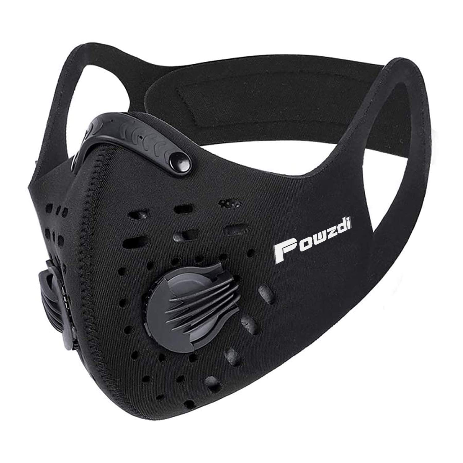 Powzdi Face Coverings Sports Mask Face Dust Shield Scarf Cover Snood with Activated Carbon Filter 2 Valves Dustproof Shield for Motorcycling Woodworking Cycling Running Outdoor Activities