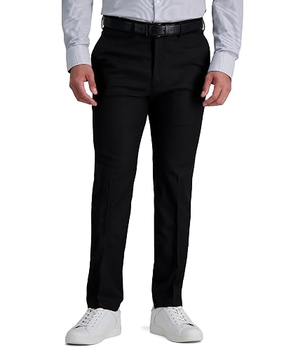 Kenneth Cole REACTION Mens Slim Fit Flat Front Dress Pants Black 30/30 at Amazon Men's Clothing store