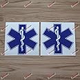 2X Glossy 4'' EMT Star of Life Emergency Medical Ambulance Decal Sticker Car Vinyl