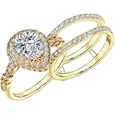 Luxury Wedding Ring Sets for Women 1CT Pear AAAAA CZ Yellow Gold Plated Engagement Ring Wedding Band