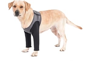 CILKUS Dog Sleeves for Wounds Front Legs ，Cone Collar Alternative, Abrasion Resistant Dog Recovery Sleeve, Washable 2.5mm Thick and Waterproof, Breathable Pet Wounds Prevent Licking, Bite Grey(XLarge)