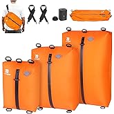 ESCRODOI 3 Pack Vacuum Bags for Travel with Pump, 3-Size Set Reusable Vacuum Compression Bags for Luggage, Space Saver IP67 Waterproof Vacuum Packing Cubes for Suitcase&Backpack, Orange